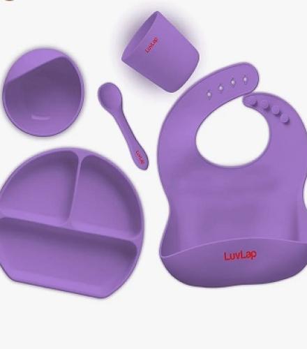 Silicone Purple Cutlery Set For Baby