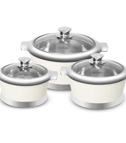 White Plastic Casserole Set