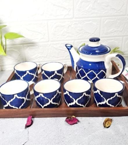 Beautiful Design Ceramic Tea Cups Set With Kettle