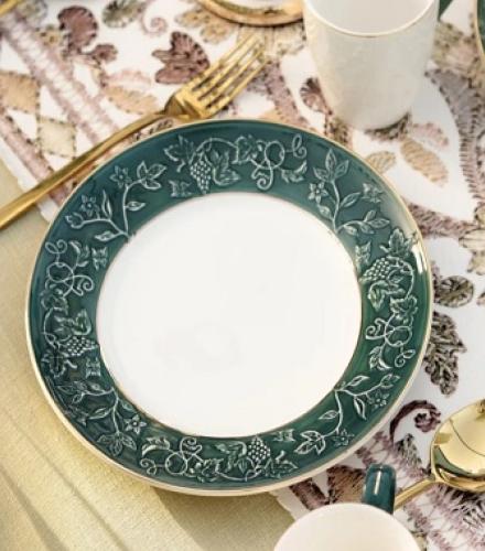 Luxurious Emerald Green Coloured Dinner Set of 33 Pcs - 1 Set