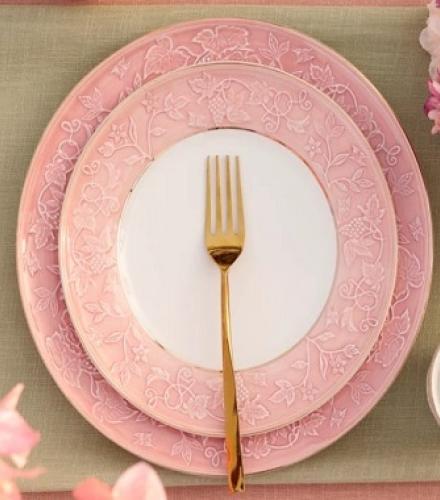 Luxurious Pink Sapphire Coloured Dinner Set of 33 Pcs - 1 Set