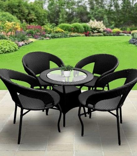 Garden Chair Set Black Colour - 1 Set