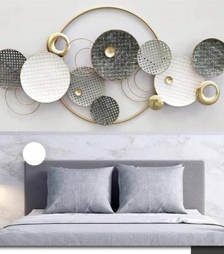 Beautiful Golden Circle Plate Wall Art For Decoration - 1 Pc