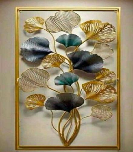 Beautiful Wild Petals In Golden Frame Wall Art For Decoration - 1 Pc