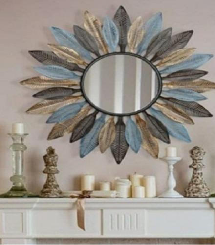 Decorative Leaf Shaped Wall Mirror - 1 Pc