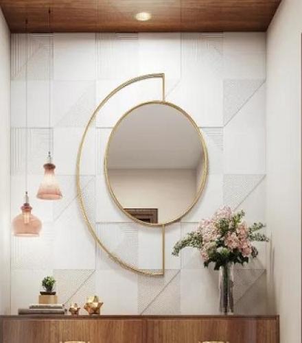 Decorative C Shaped Wall Mirror - 1 Pc