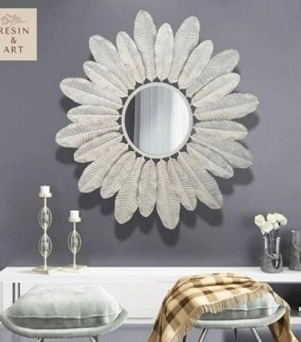 Beautiful Leaf Shaped Wall Mirror - 1 Pc