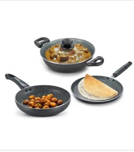 Prestige Omega Deluxe Granite 3 Pcs Non-Stick Cookware Set - 1 Set