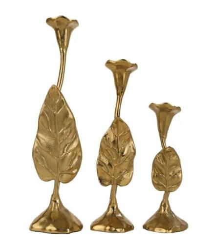 Beautiful Golden Candle Holder Set of 3 - 1 Set