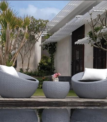 3 Piece Circular Patio Chair and Table Set - 1 Set