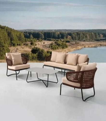 Patio Rope Outdoor 5 Seater Sofa Set - 1 Set