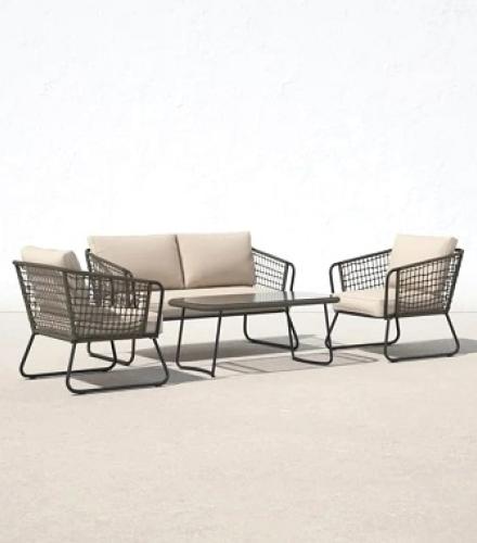 4 Seater Patio Rope Sofa Set For Outdoor Use - 1 Set