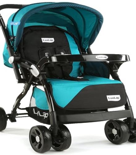 Beautiful Stroller With Large Seating Space Green - 1 Pc