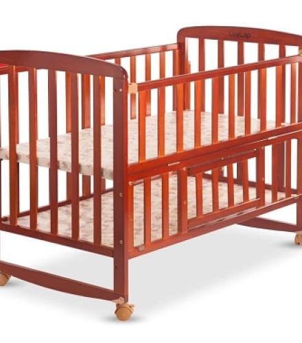 Wooden Cot Bed For New Born Baby Without Mattress - 1 Pc