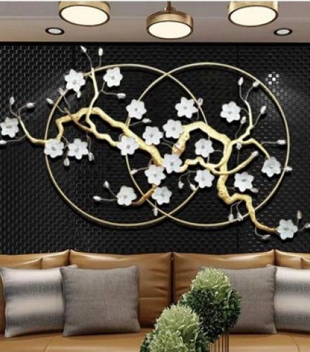 Multicolor Metal Floral Wall Art For Home Decoration - 1 Pc