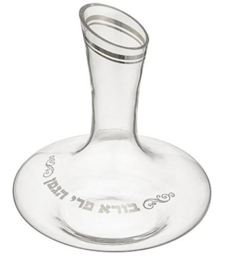 Glass Wine Bottle With Silver Letters - 1 Pc