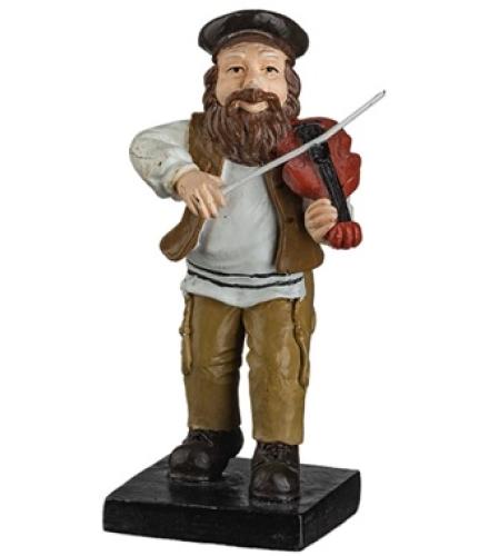 Beautiful Polyresin Kleizmer Playing Violin Figurine - 1 Set