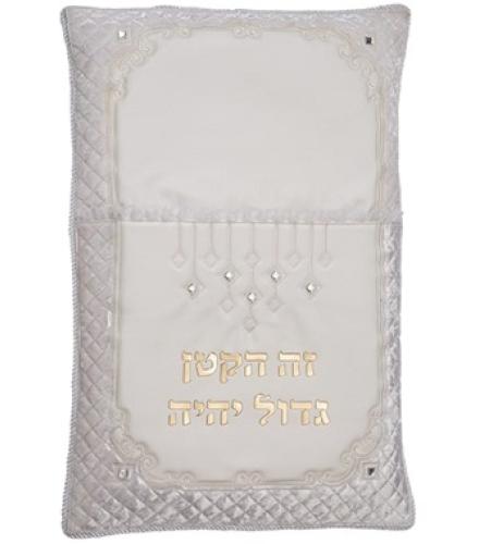 Leatherette Brit Pillow With Bold Embroidery of 74x50cm - 1 Set