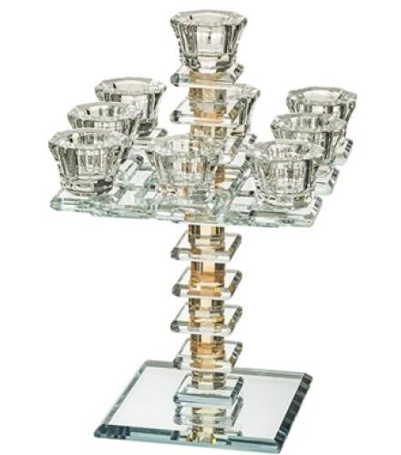 Crystal Candlestick of 24 cm With 9 Branches - 1 Set