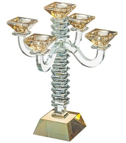 Crystal Candlestick of 34 cm With 5 Branches - 1 Pc