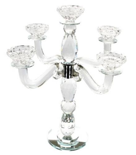Crystal Candlestick of 35 cm With 5 Branches - 1 Pc