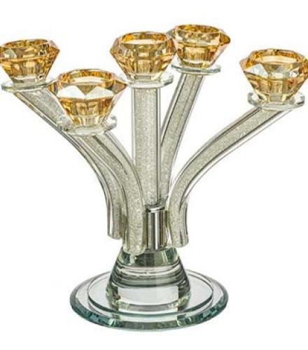Crystal Candlestick of 23 cm With 5 Branches - 1 Pc