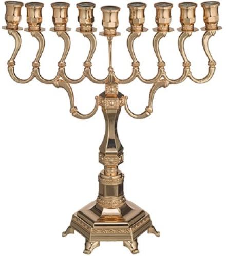 Metal Menorah of 36 cm With Rose Gold Finish - 1 Pc