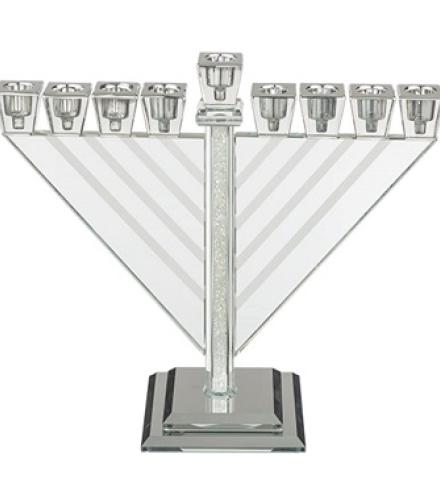Crystal Elegant Menorah of 21 cm - CHABAD - 1 Pc