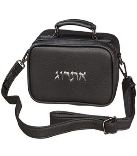 Black Faux Leather Etrog Box of 19x11 cm- 1 Set