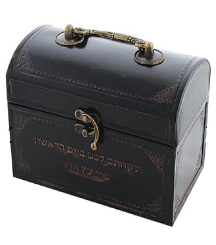 Faux Leather Etrog Box 13x19x11 Cm - 1 Pc