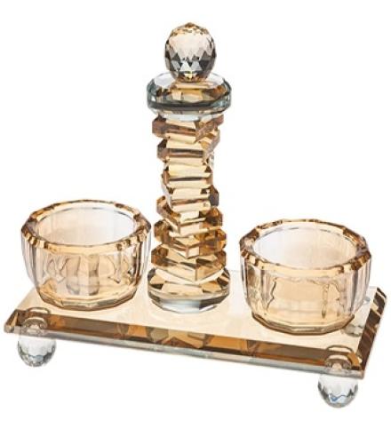 Crystal Salt & Peper Holders Gold - 1 Set
