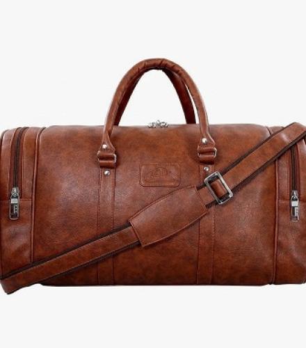 Leather Duffle Bag For Weekend Travel - 1 Pc