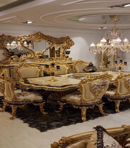 Luxurious Carved Design 8 Seater Dining Set - 1 Set