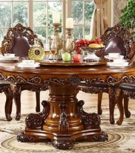 European Classical Style 4 Seater Dining Set - 1 Set
