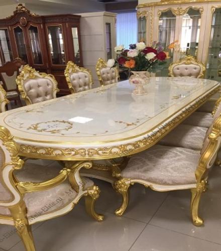 Beautiful Carved Design 8 Seater Dining Set - 1 Set
