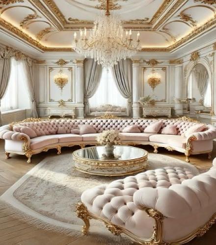 Luxurious Italian Style Curvature Sofa Set - 1 Set