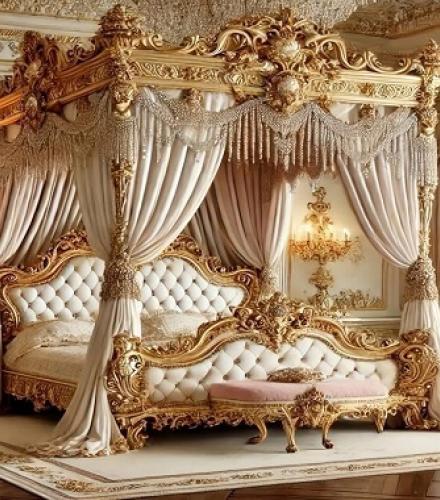 Luxurious High Carved Bed - 1 Pc