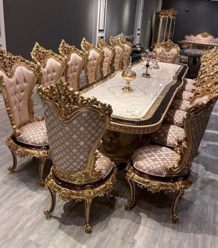 Luxurious Curved Design 14 Seater Dining Set - 1 Set