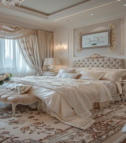 Carved Design Bed For Home - 1 Pc