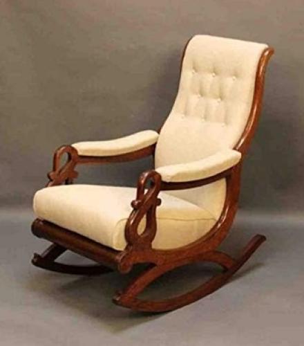 Wooden Rocking Chair With Comfort Cushioned Back and Seat - 1 Pc
